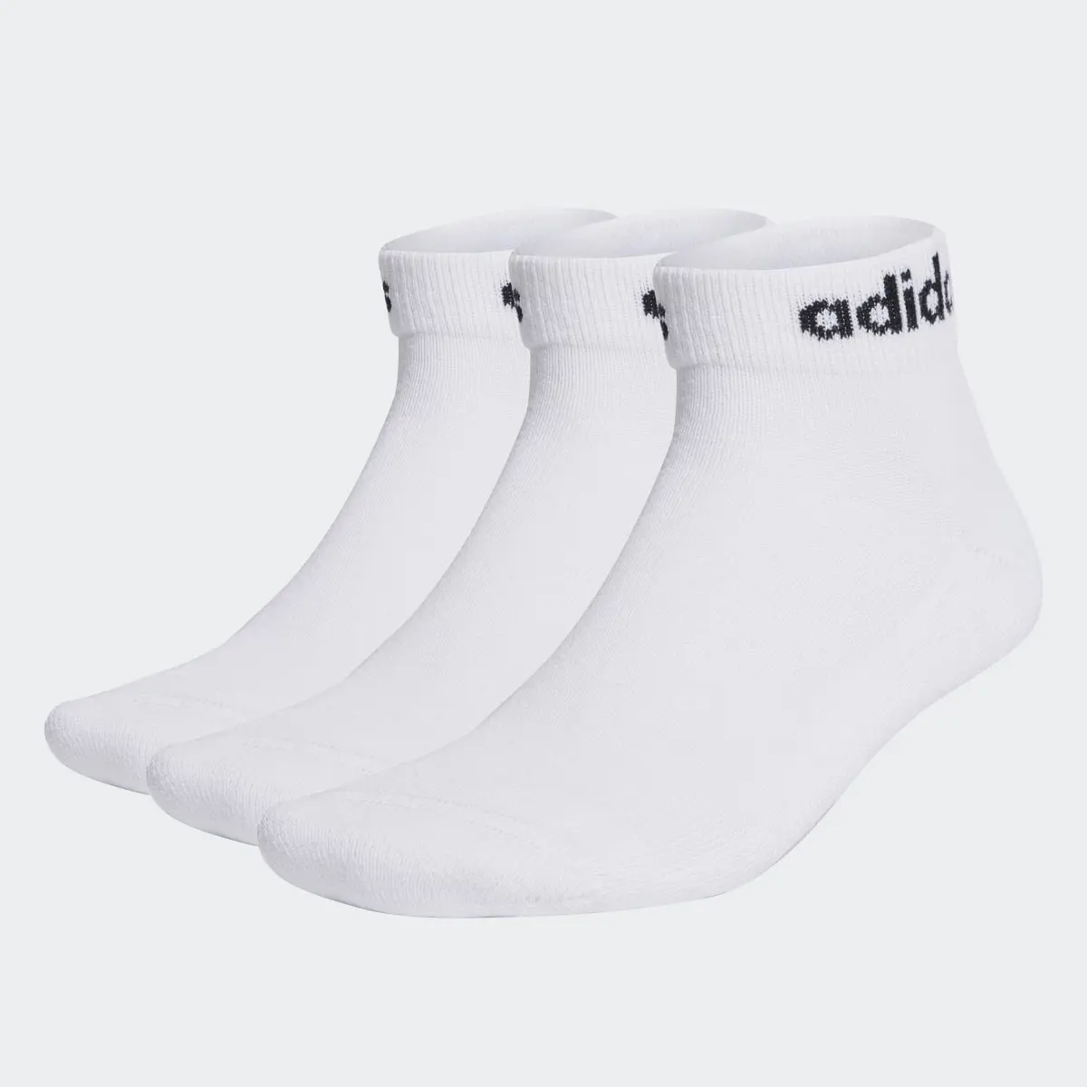 Adidas Linear Ankle Cushioned Socks 3 Pairs. 2