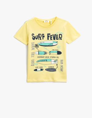 Sörf Baskılı Kısa Kollu Tişört