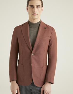 Damat Tween Damat Slim Fit Kiremit Düz Kumaş Ceket. 2 Damat Tween Damat Slim Fit Kiremit Düz Kumaş Ceket. 2