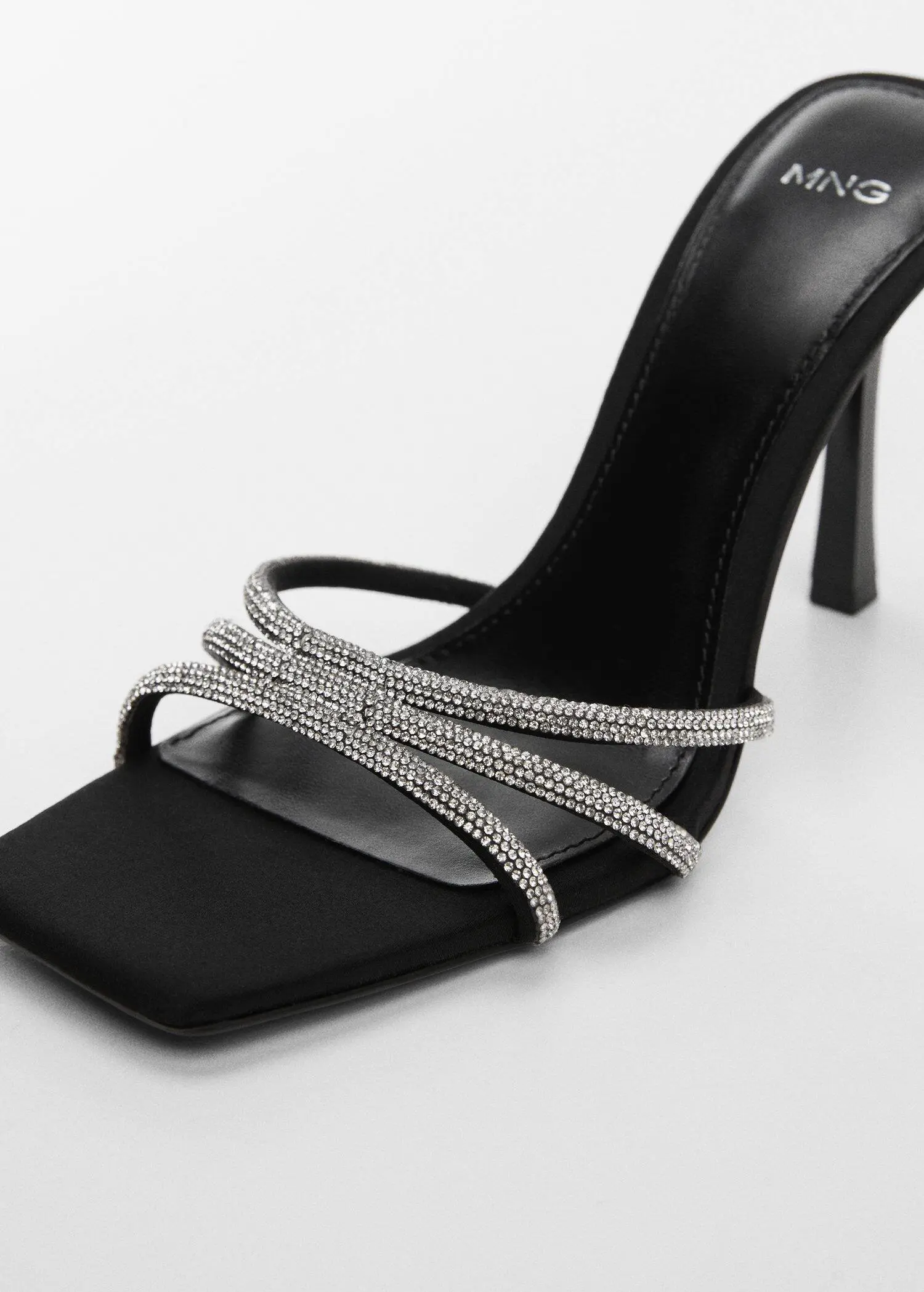 Mango Heeled sandals with rhinestone straps. 3