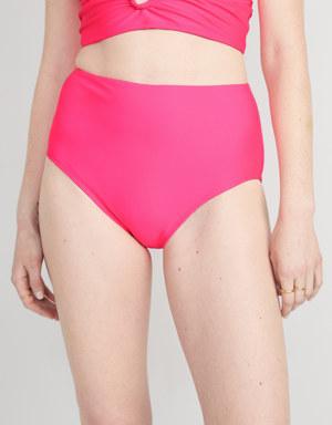 High-Waisted Classic Bikini Swim Bottoms for Women pink