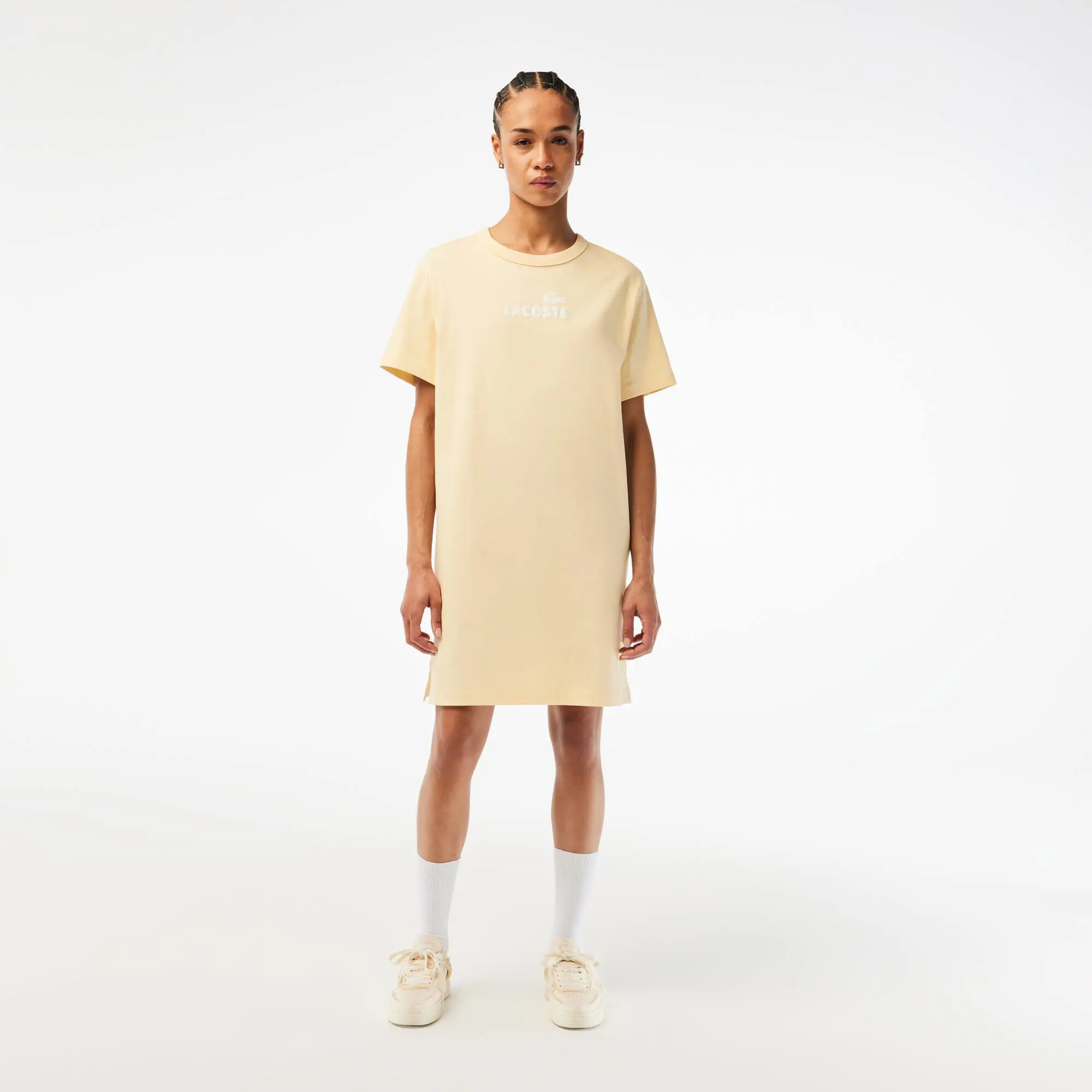 Lacoste T-shirt tipo vestido com estampado de algodão orgânico Lacoste para senhora. 1