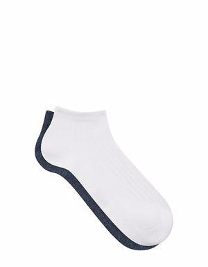 2li Lacivert Beyaz Patik Çorap