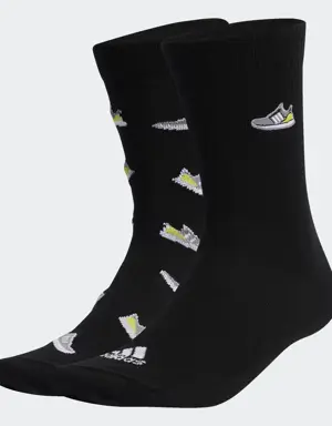 Run x Ultraboost Shoe Love Graphic Socks 2 Pairs