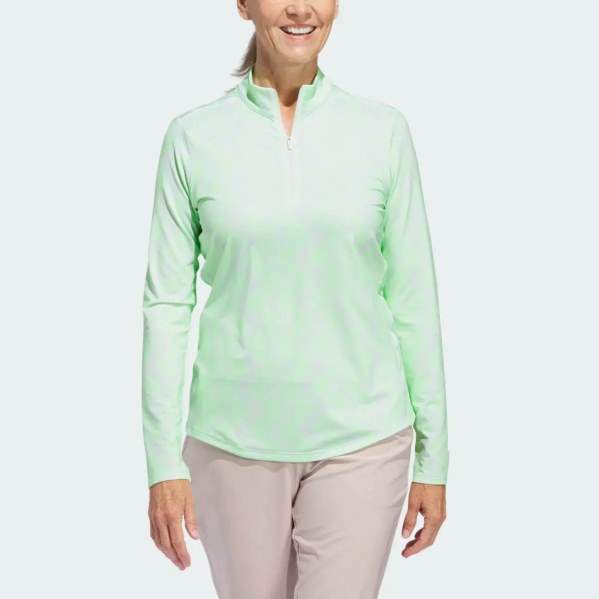 Adidas Women's Ultimate365 Printed Quarter-Zip Mock. 1