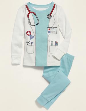 Unisex Doctor Costume Pajama Set for Toddler & Baby white