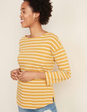 Relaxed French Terry Top for Women yellow