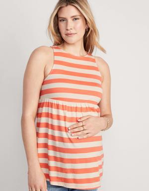 Old Navy Maternity EveryWear Sleeveless Jersey Peplum Top orange