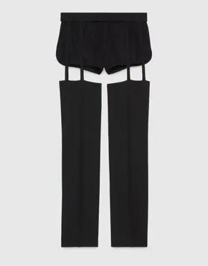 Cotton drill cut-out pant