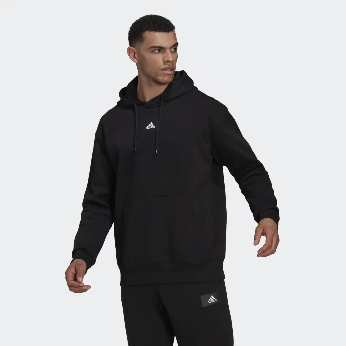 Adidas Essentials FeelVivid Cotton Fleece Drop Shoulder Hoodie. 2