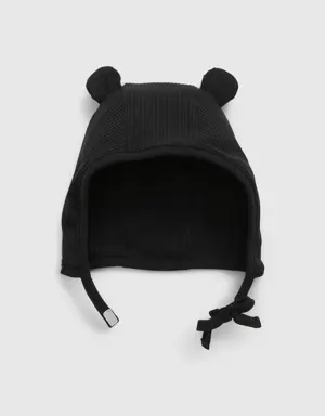 Gap Baby First Favorites TinyRib Bear Hat black