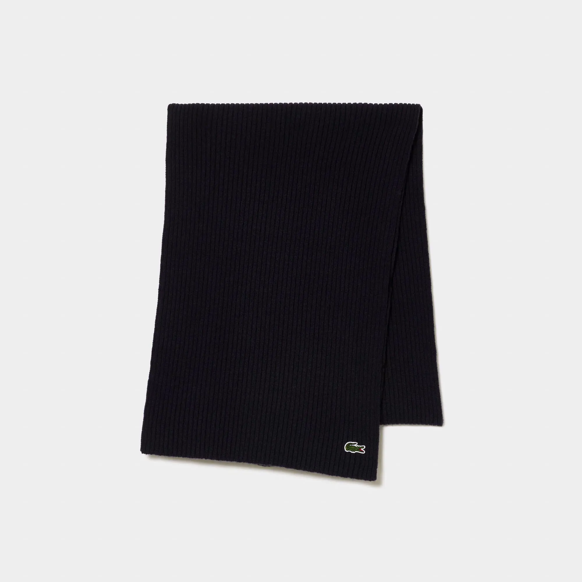 Lacoste Unisex Ribbed Wool Scarf. 1