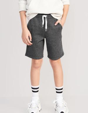 Flat Front Fleece Jogger Shorts for Boys (At Knee) gray
