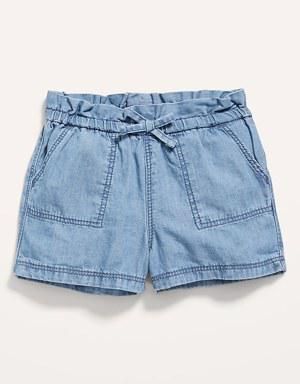 Pull-On Chambray Utility Shorts for Baby blue