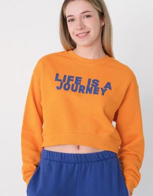 Life İs A Journey Baskılı Sweatshirt