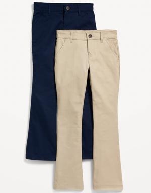 School Uniform Boot-Cut Pants 2-Pack for Girls multi