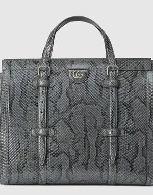 Python medium tote bag with Double G
