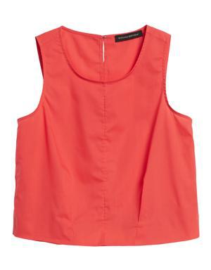 Petite Poplin Cropped Shell orange