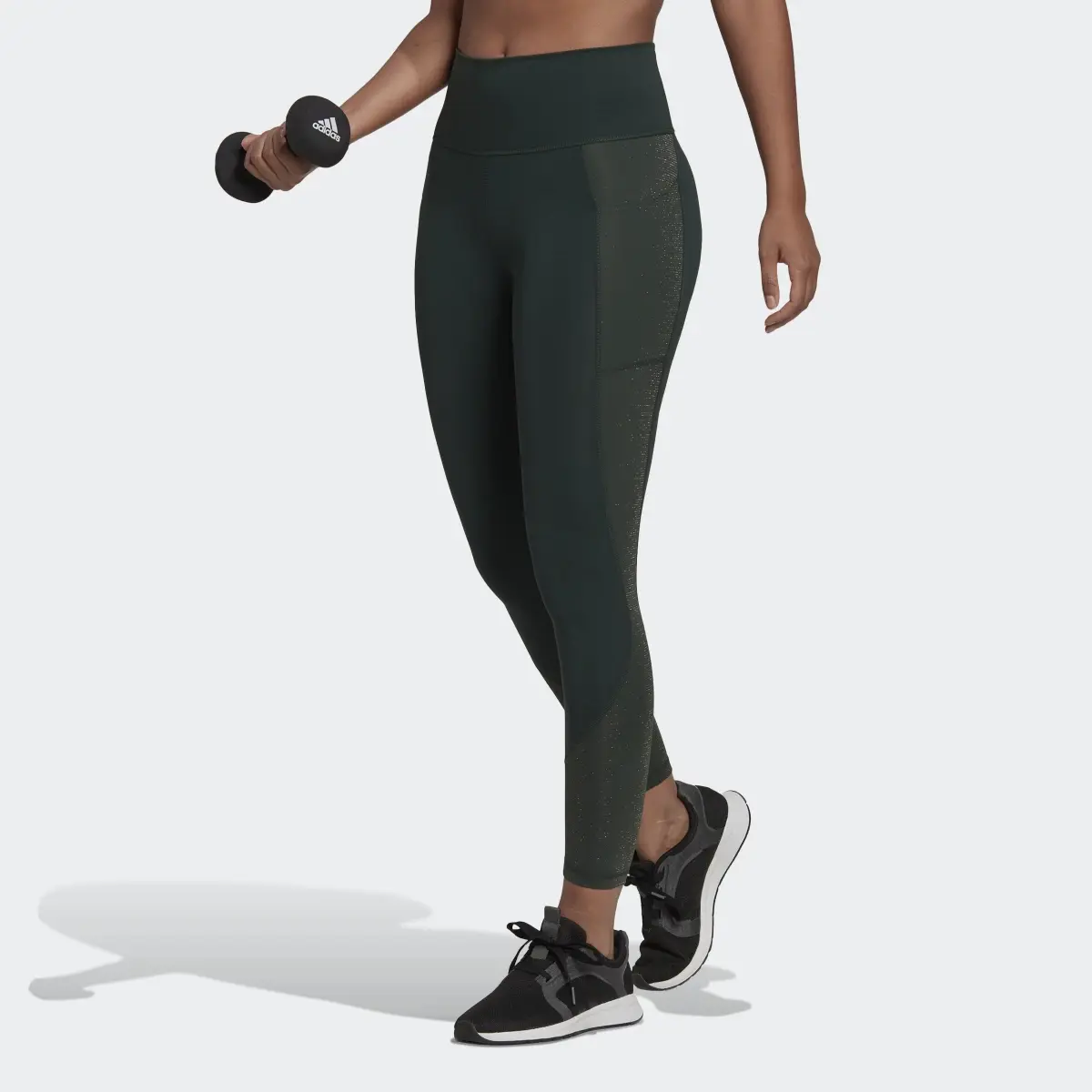 Adidas Optime Training Shiny Full Length Leggings. 1