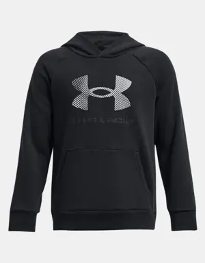 Boys' UA Rival Fleece Big Logo Print Fill Hoodie (Extended Size)