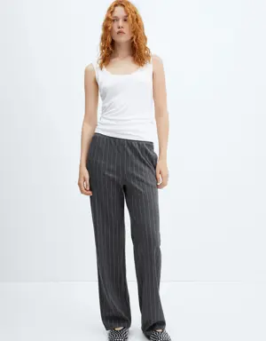 Pinstripe knitted pants