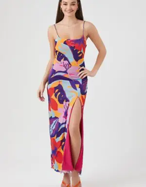 Forever 21 Tropical Floral Maxi Dress Orange/Multi