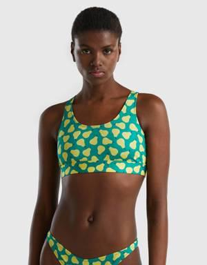 green bralette with pear pattern