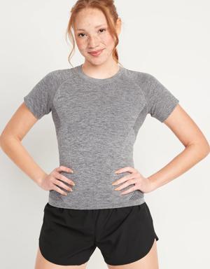 Fitted Seamless Performance T-Shirt for Women gray