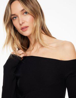 Long Sleeve Asymmetrical Sweater Dress