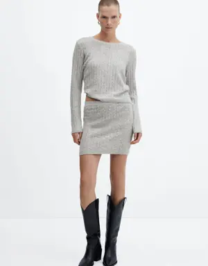 Cable-knit miniskirt
