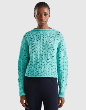 crochet effect sweater