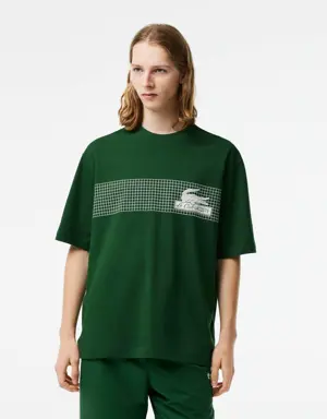 Lacoste Camiseta de hombre Lacoste loose fit con estampado de tenis