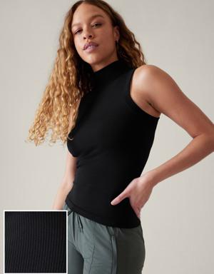 Athleta Renew Seamless Mock Neck Tank black