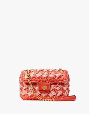 Evelyn Striped Crochet Raffia Small Shoulder Crossbody