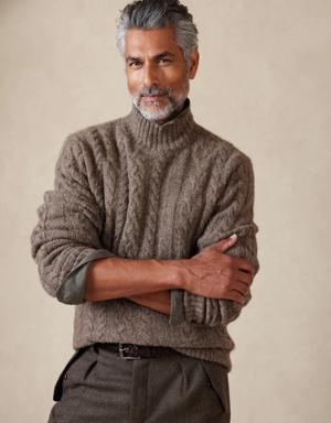 Fireside Cable Sweater brown