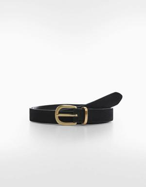 Buckle leather belt