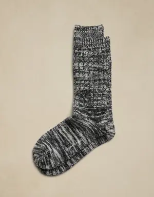 Marled Boot Sock black