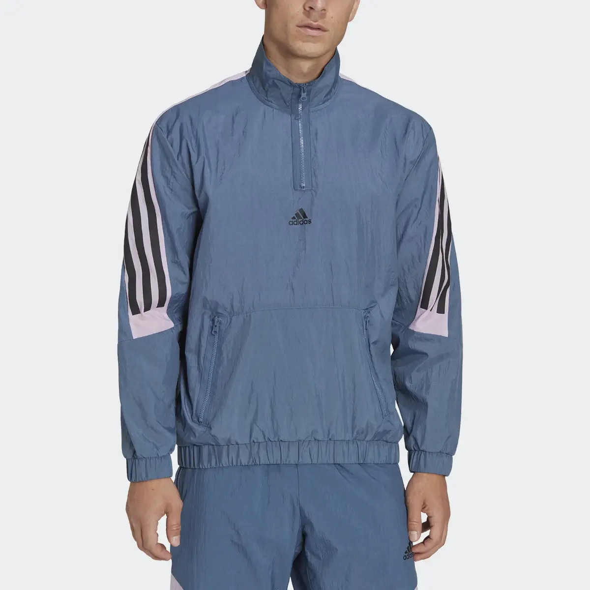 Adidas Future Icons 3-Stripes Woven 1/4 Zip Sweatshirt. 1