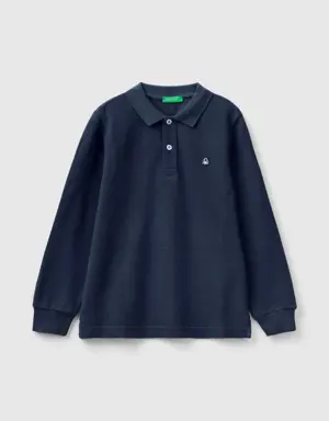 100% organic cotton long sleeve polo