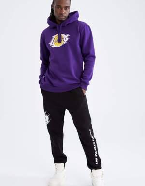 Fit NBA Los Angeles Lakers Lisanslı Regular Fit İçi Yumuşak Tüylü Jogger Eşofman Altı