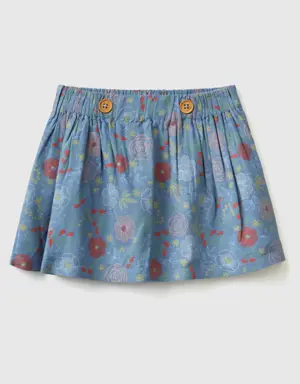 floral skirt in sustainable viscose