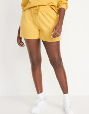 Extra High-Waisted Vintage French Terry Sweat Shorts for Women -- 3-inch inseam yellow