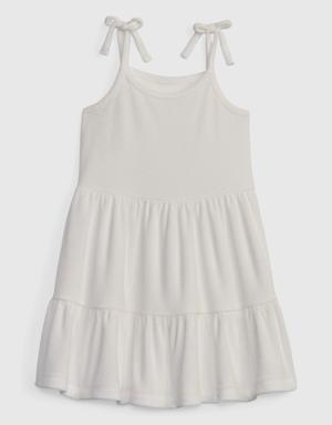 Toddler Towel Terry Tiered Dress white