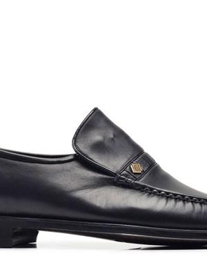 Siyah Klasik Bağcıksız Rok Kösele Erkek Ayakkabı -12714-