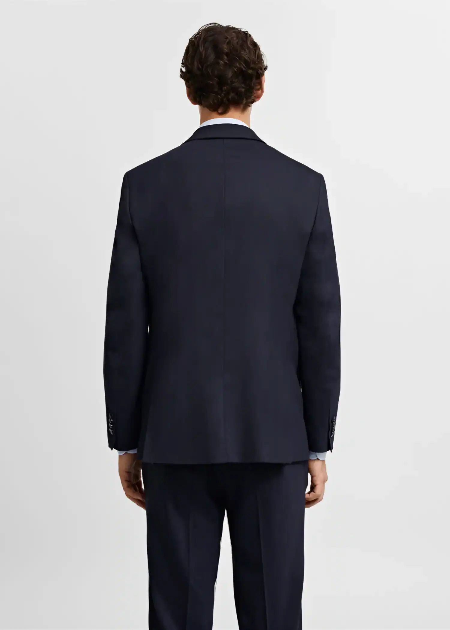 Mango Slim fit cold wool herringbone suit jacket. 3
