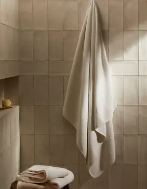 Toalha de banho com textura às riscas 90 x 150 cm