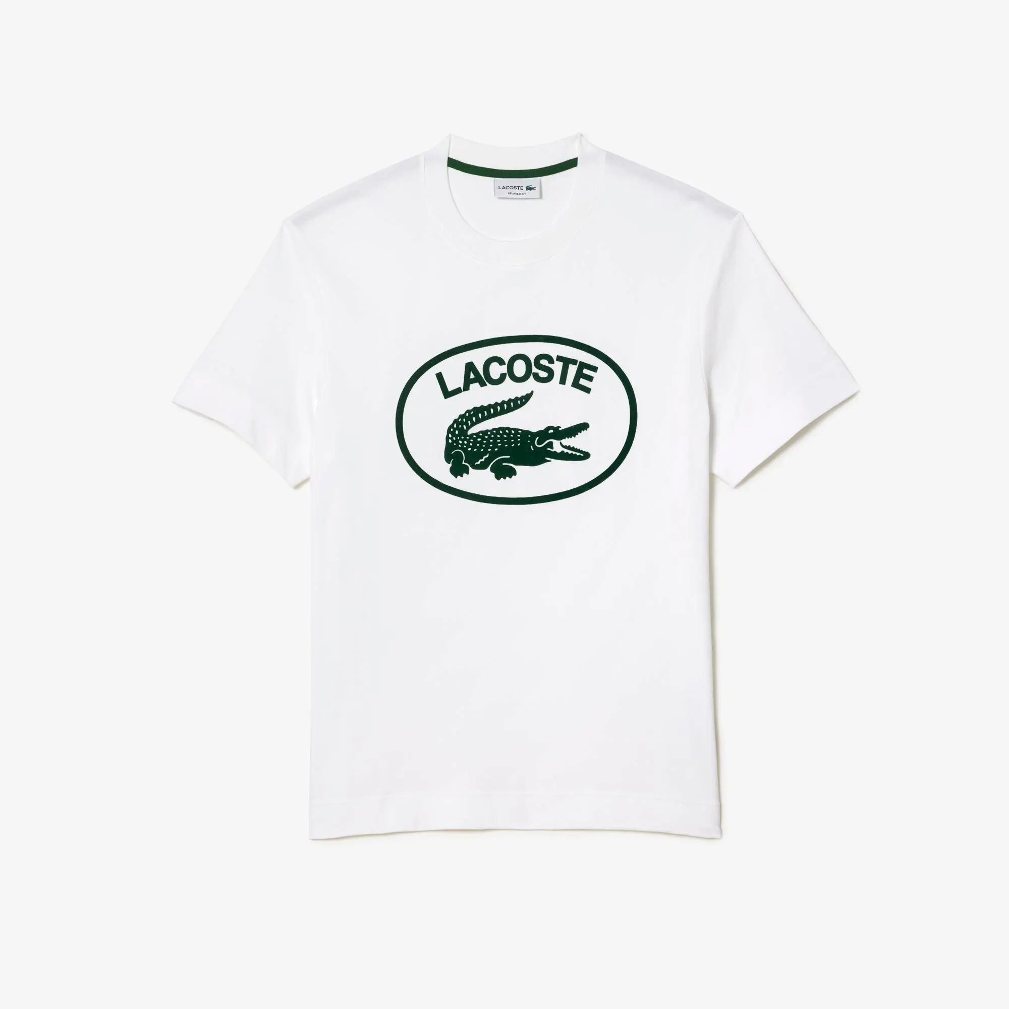 Lacoste T-shirt relaxed fit de algodão com marca no tom Lacoste para homem. 2