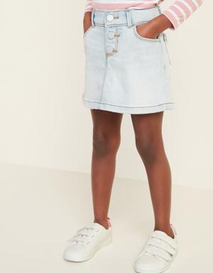 Button-Fly Jean Skirt for Toddler Girls blue
