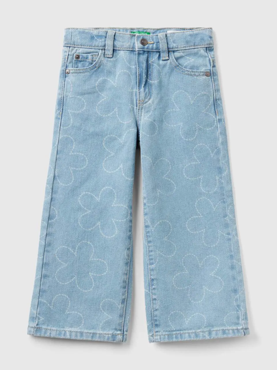 Benetton wide fit jeans with flowers. 1