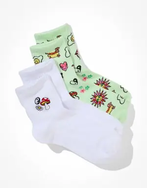 Sticker Boyfriend Sock 2-Pack